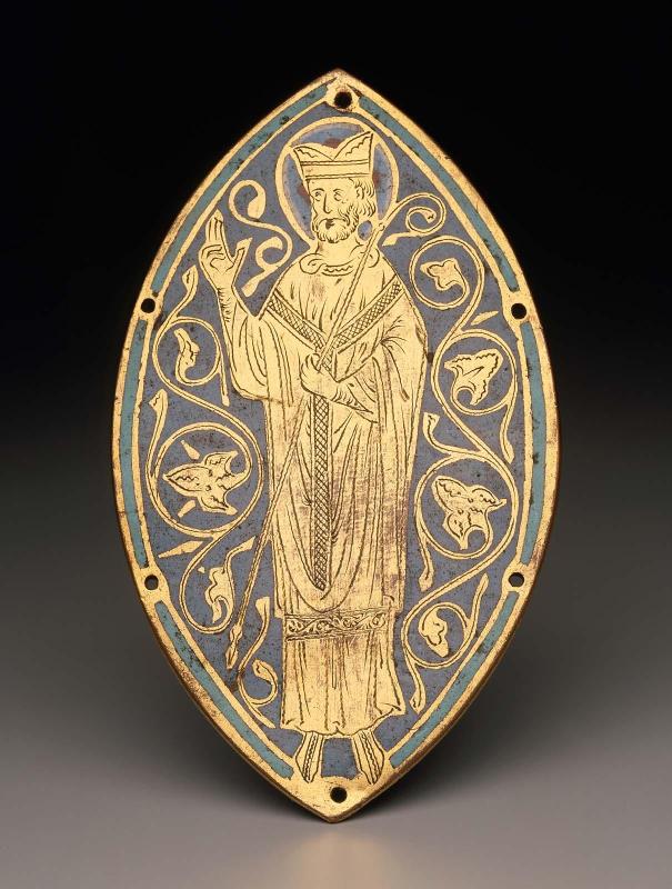 Plaque with Bishop Saint