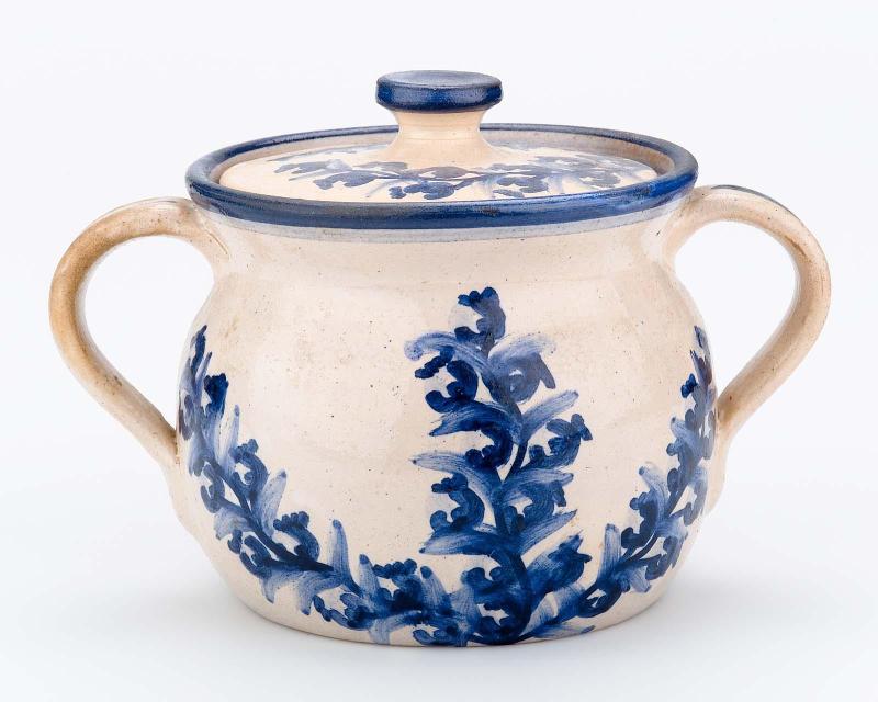 Blueberry sugar (covered two-handled bowl with lid)