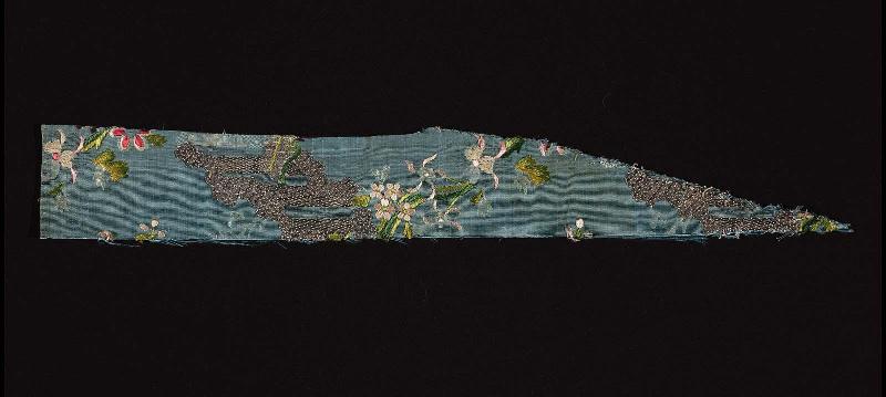 Fragment of embroidered brocade