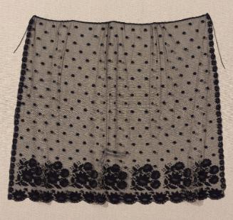 Embroidered net long black veil
