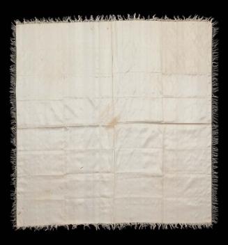 Square cream colored twill shawl