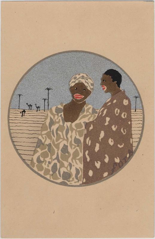 Two African Men with Camels