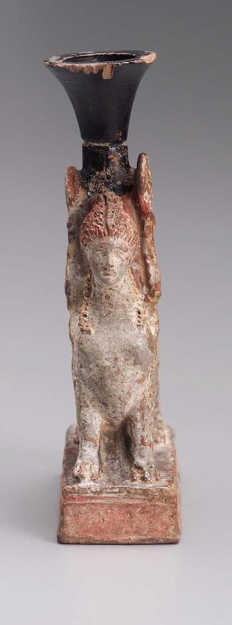 Oil flask (lekythos) in the form of a sphinx