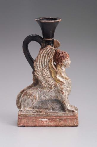 Oil flask (lekythos) in the form of a sphinx