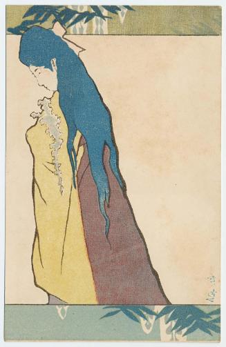 Young Woman with Feather Boa