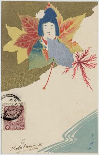 Young Girl with Maple Leaf Pattern
