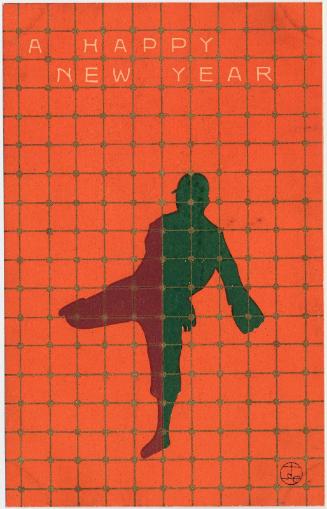New Year's Card (from an unidentified series) of baseball New Year's cards