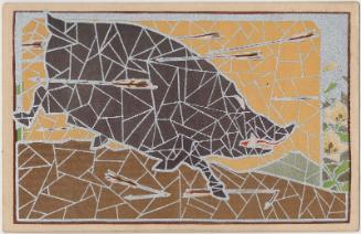 New Year's Card: Boar Rushing against Arrows