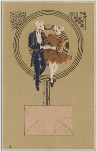 New Year's Card: Mouse Couple Social Dancing