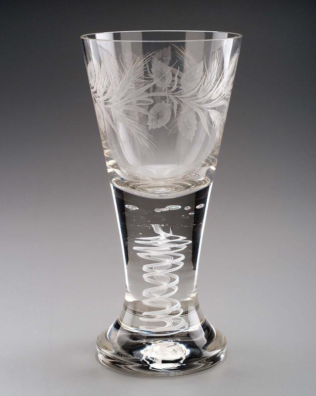 Ale glass with opaque-twist stem