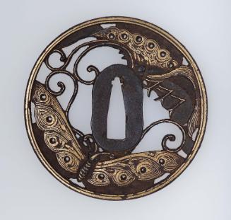 Tsuba with design of butterflies