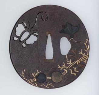 Tsuba with design of butterflies