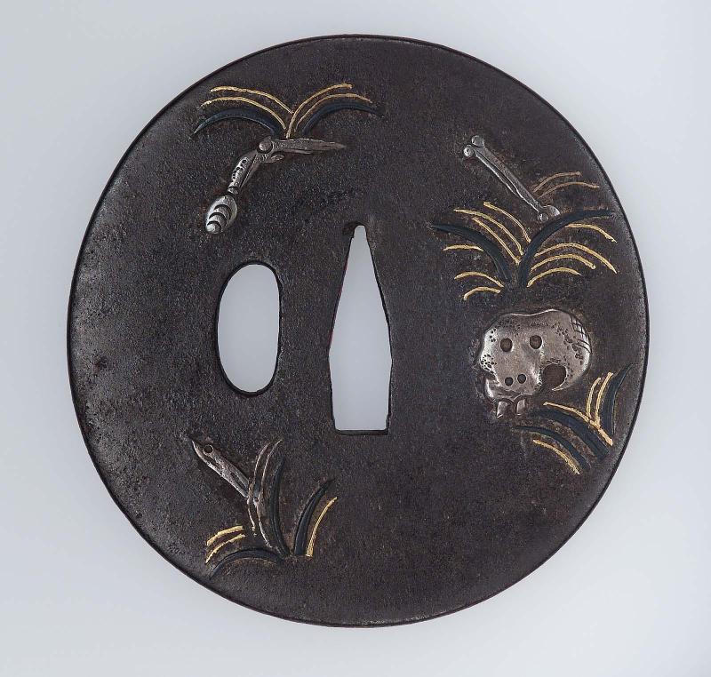 Tsuba with design of Musashino plain