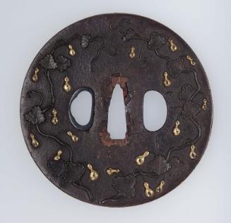 Tsuba with design of gourds and tendrils