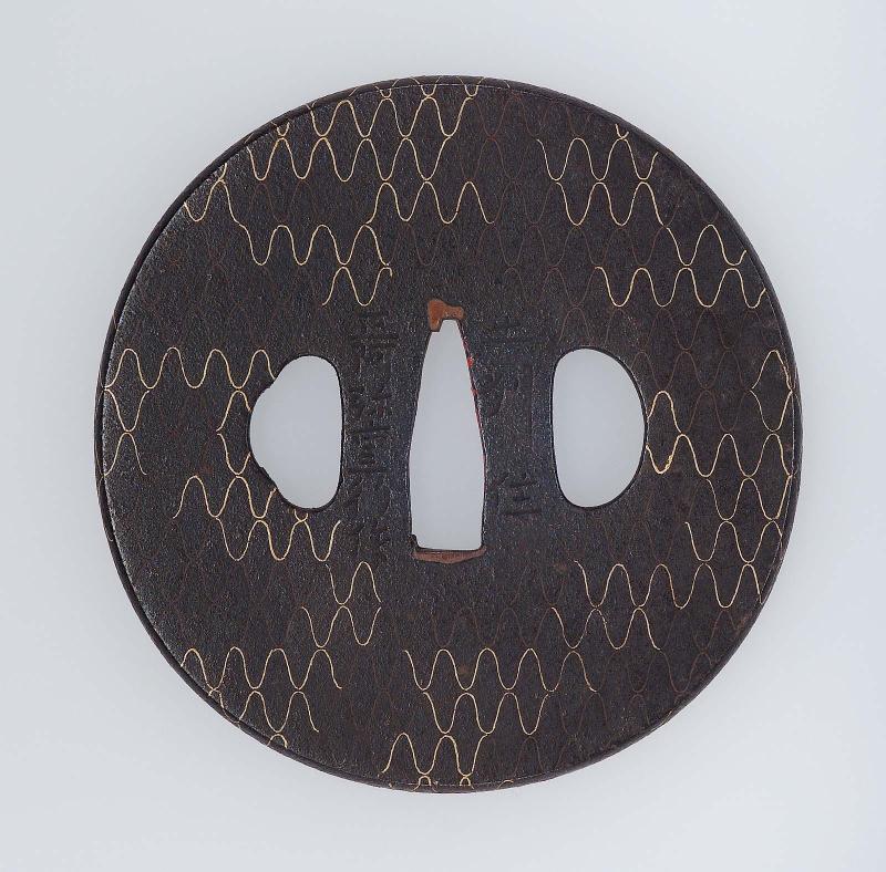 Tsuba with net design