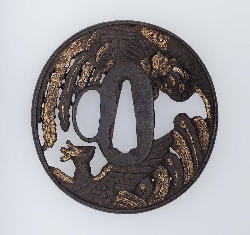 Tsuba with design of ho-o birds