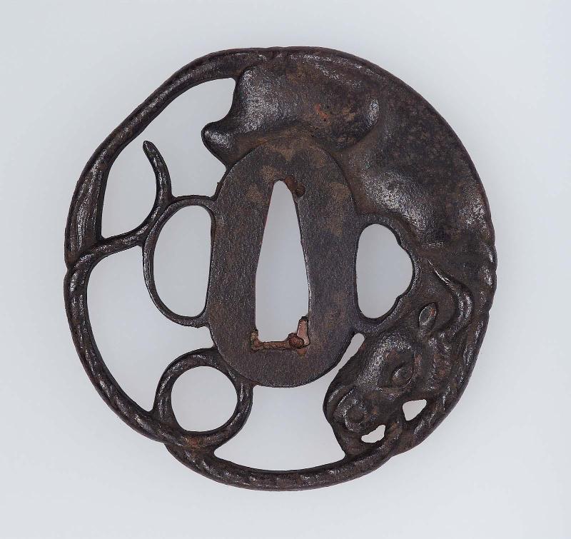 Tsuba with design of water buffalo