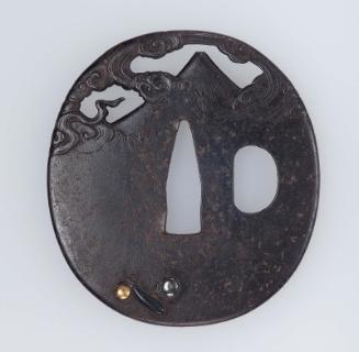 Tsuba with design of Mount Fuji and eggplant (nasubi)