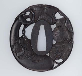 Tsuba modeled as a gourd and tendrils