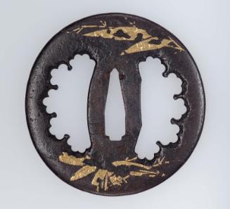 Tsuba with design of bamboo leaves