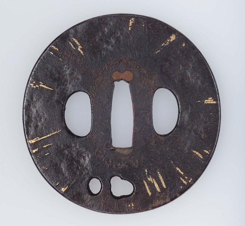 Tsuba with design of radiating lines