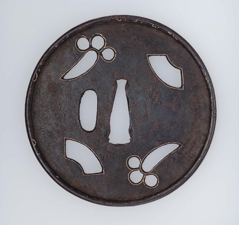Tsuba with design of cloves and fans