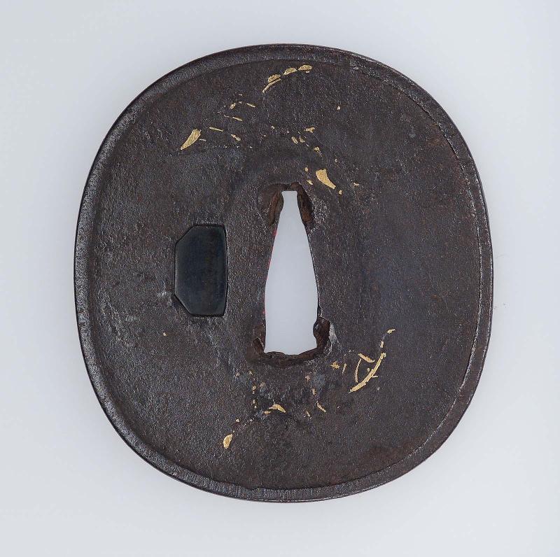 Tsuba with design of leaves