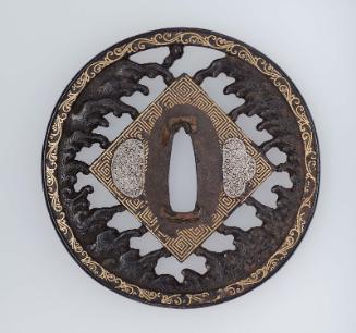 Tsuba with design of waves