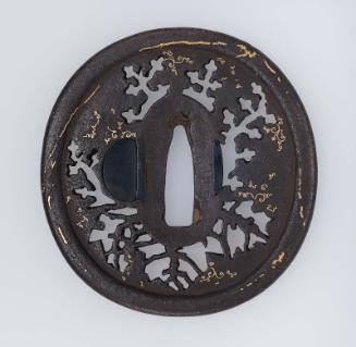 Tsuba with design of paulownia crest and tendrils