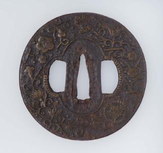 Tsuba with design of cherry blossom