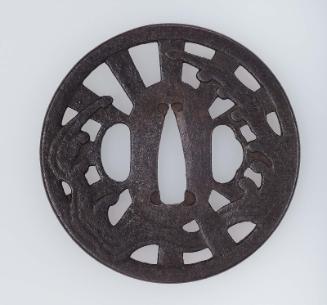 Tsuba formed as a carriage wheel, with waves