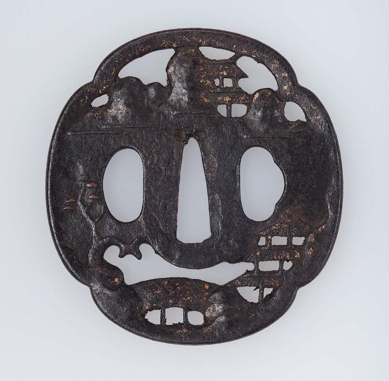 Tsuba with design of Chinese landscape