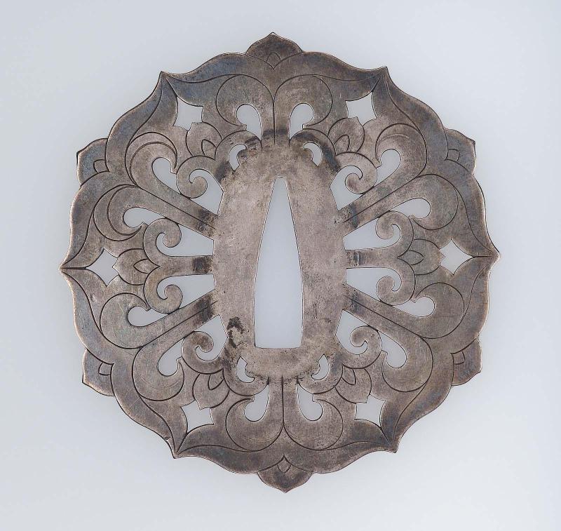 Plate from a tsuba with lotus ornament