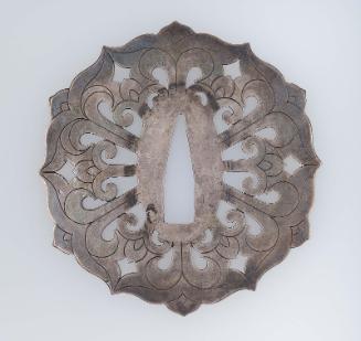 Plate from a tsuba with lotus ornament