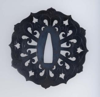 Plate from a tsuba with lotus ornament