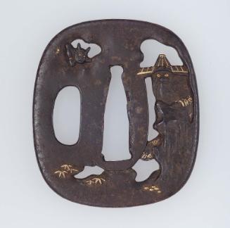 Tsuba with design of Shoki and an oni