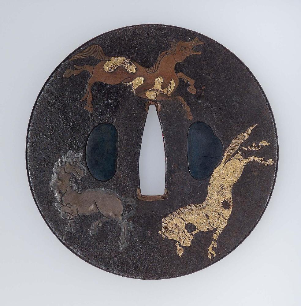 Tsuba with design of horses