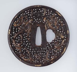 Tsuba with design of dragons and arabesques