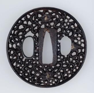 Tsuba with design of lotuses and foliage