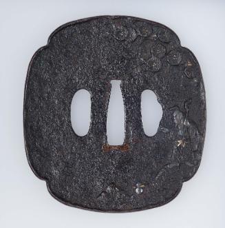 Tsuba with design of Chinese scholar and pine tree