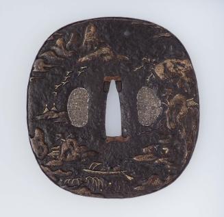 Tsuba with design of landscape