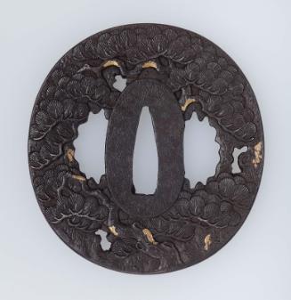 Tsuba with design of pine trees