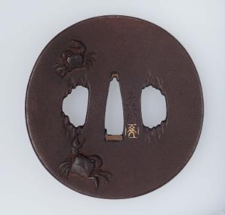 Tsuba with design of crabs