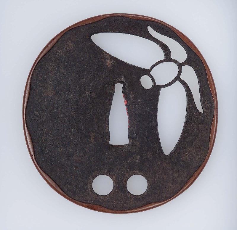 Tsuba with design of butterfly