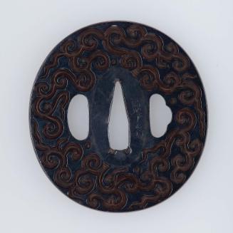 Tsuba with design of guri scrolls