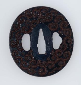 Tsuba with design of guri scrolls