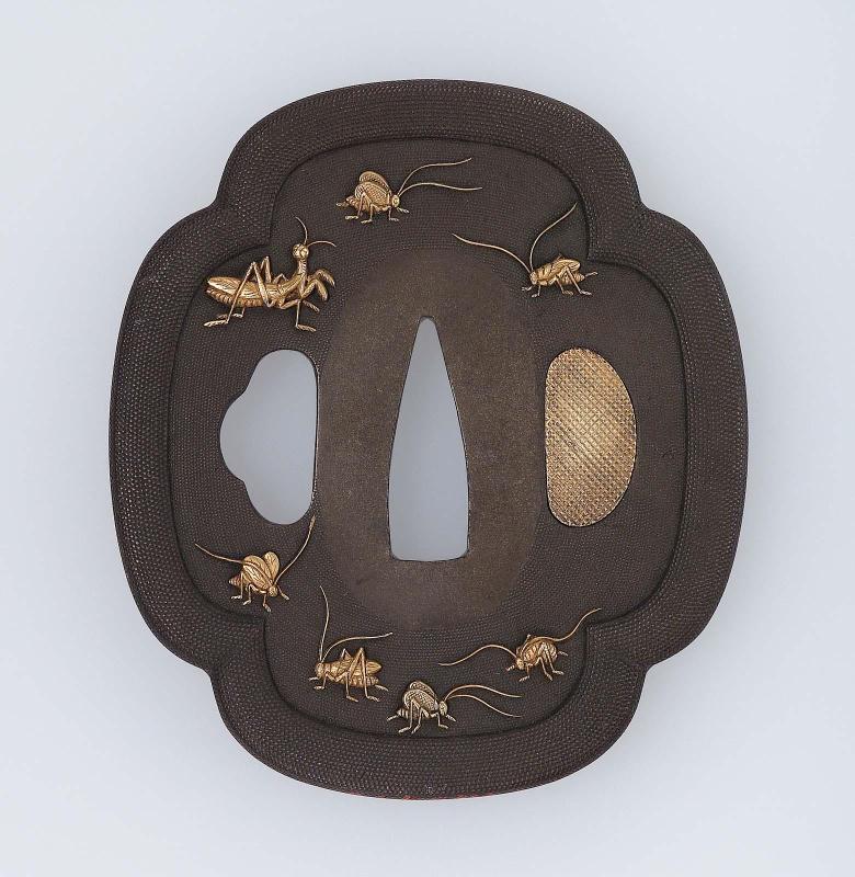 Tsuba with design of insects