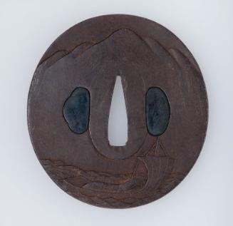 Tsuba with design of sailboats