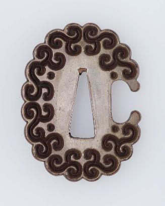 Tsuba with design of guri scrolls