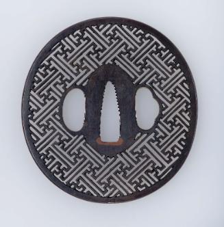 Tsuba with design of pierced keyfret pattern